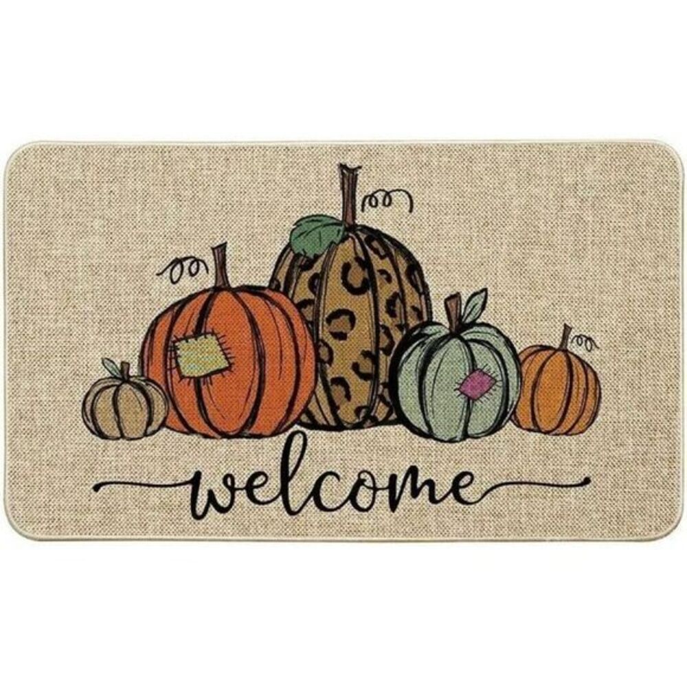 Pumpkin Welcome‎ Decorative Doormat, Fall Halloween